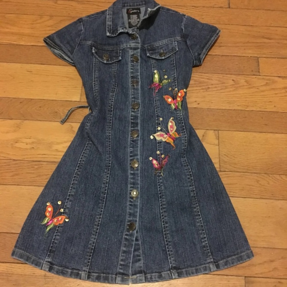 SIZE 7 GIRLS DENIM DRESS